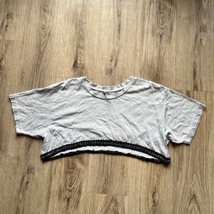 Women's Grey crochet design crop top Size Small